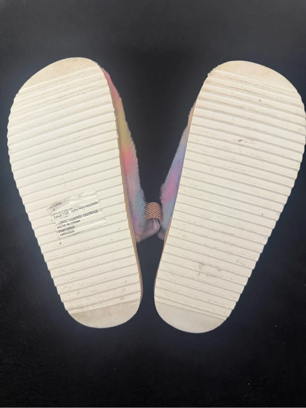 Steve Madden Kids Rainbow Faux Fur Slip-Ons - Pink Yellow Purple